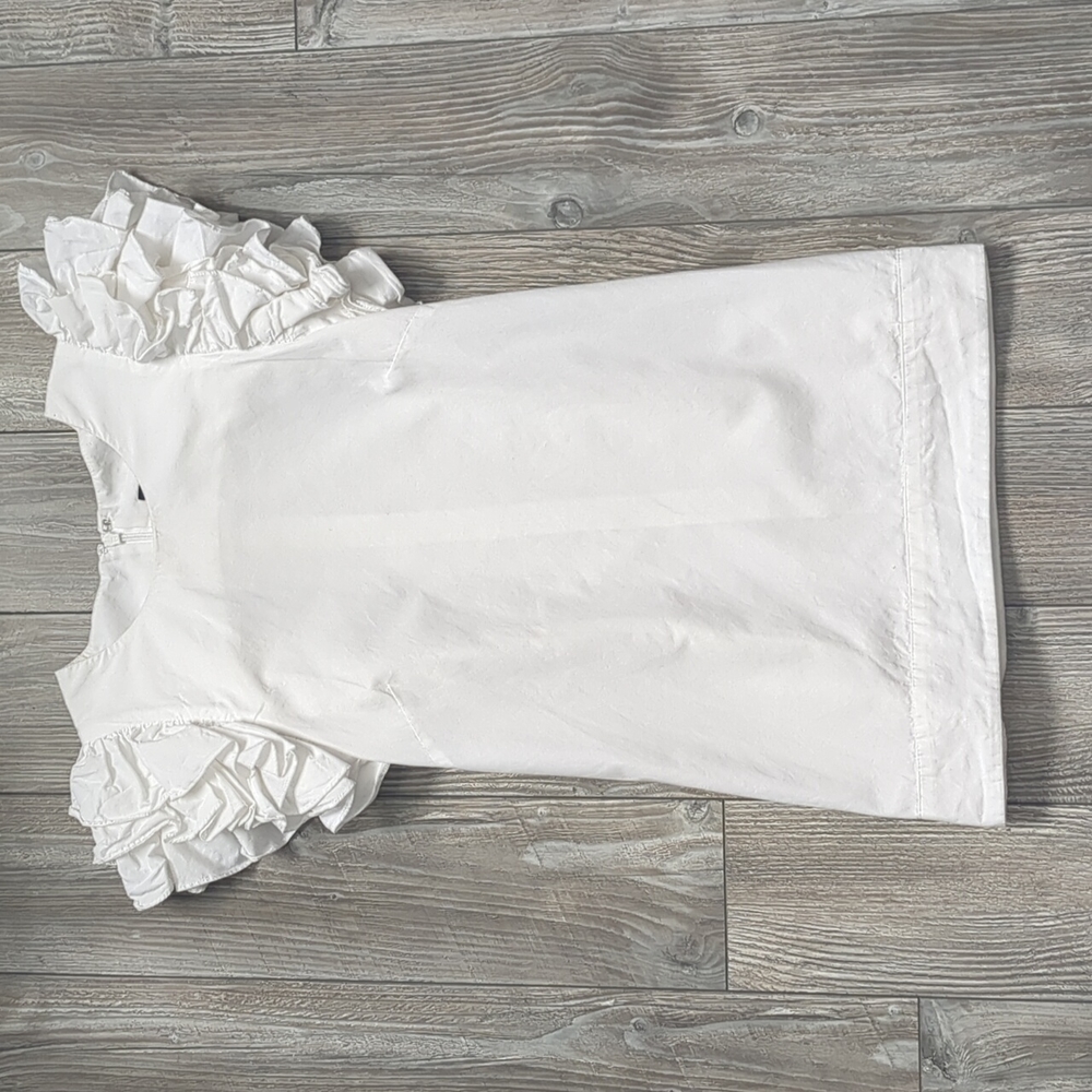 FRENCH CONNECTION White Ruffle Sleeve Blouse Size 2